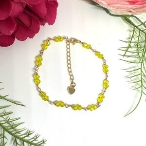 NEW⚜️ Yellow Crystal Hand Linked Bracelet